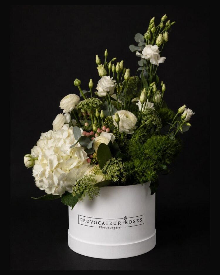 Green & White Flower Box