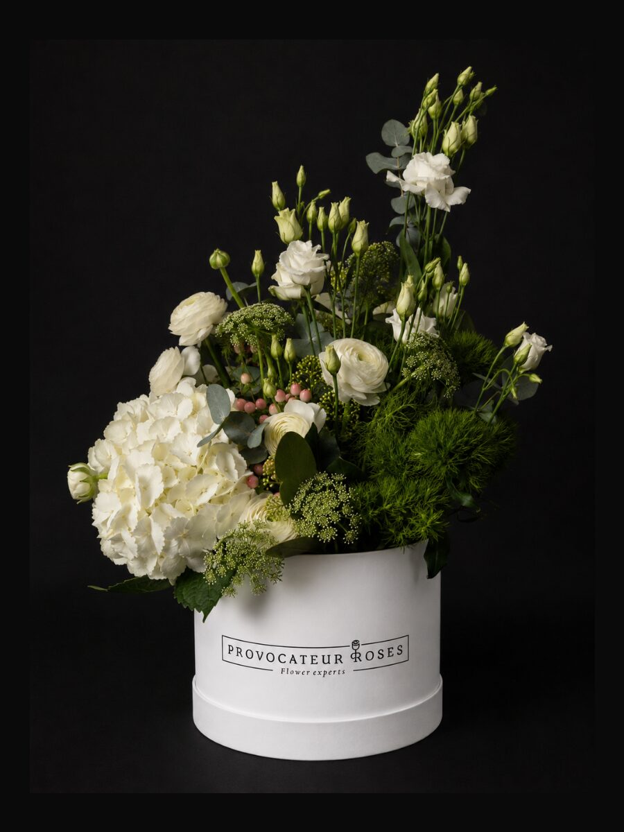 Green & White Flower Box