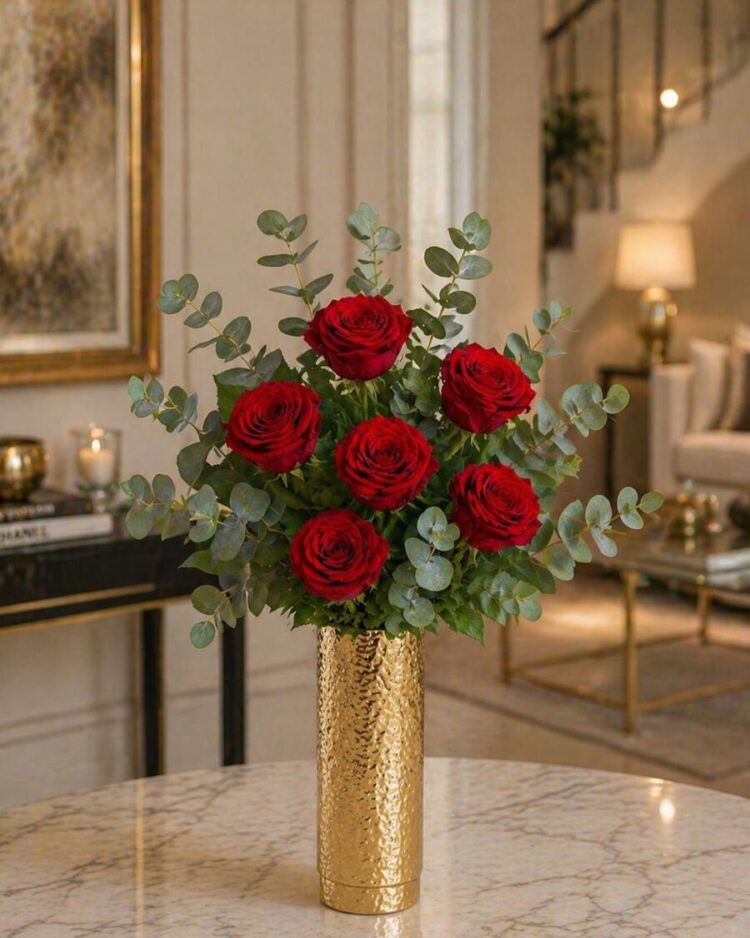 Golden roses - Jarrón Incluido