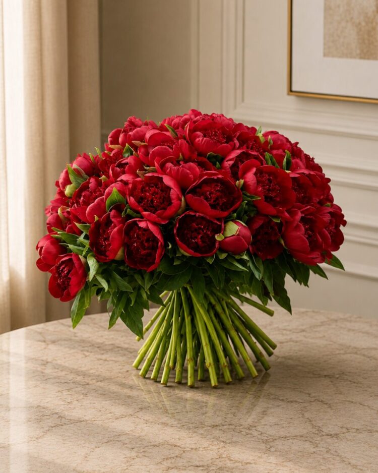 Bouquet de Peonías rojas