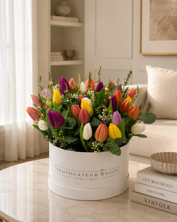Tulip Box con verdes