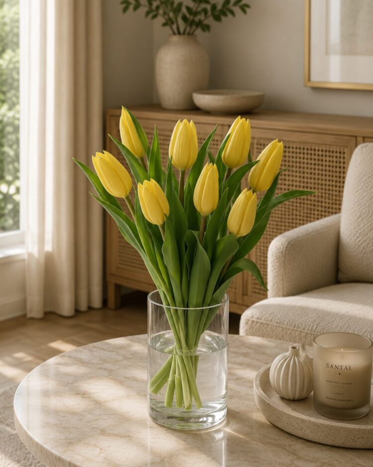 Ramo de tulipanes amarillo