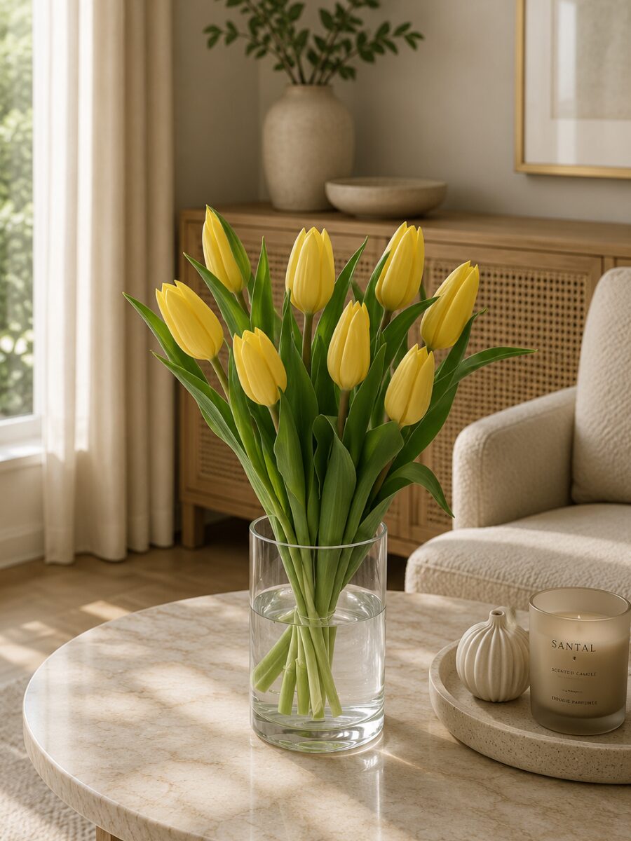 Ramo de tulipanes amarillo