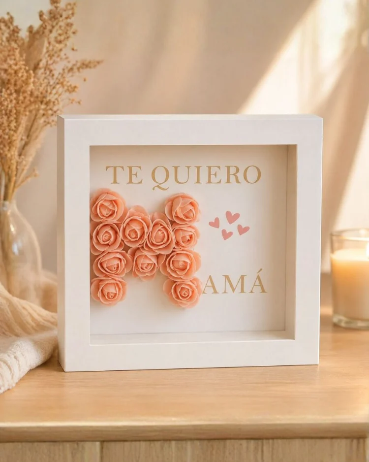 "I Love You Mom" ​​painting with M for Flowers